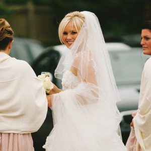 bridal hair with veil